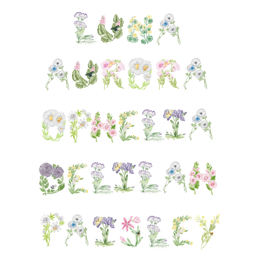 Floral Custom Name Print