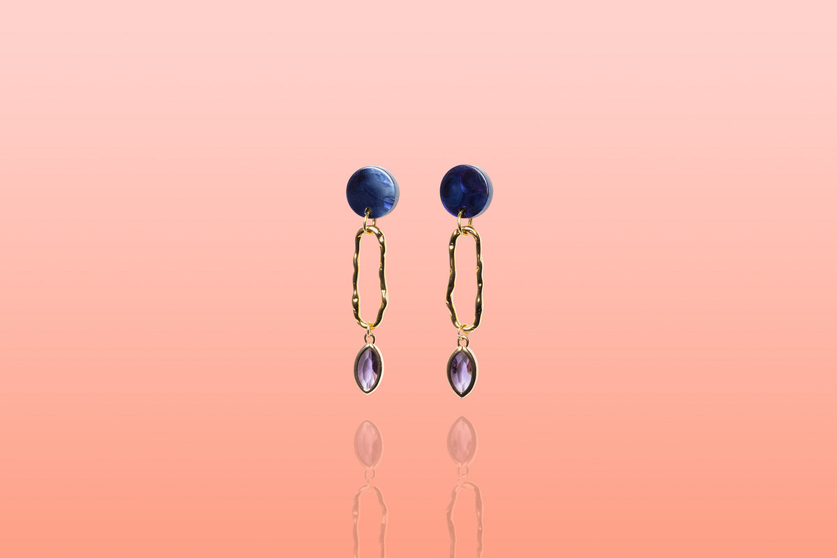 Marina Deep Blue Oval Hoops