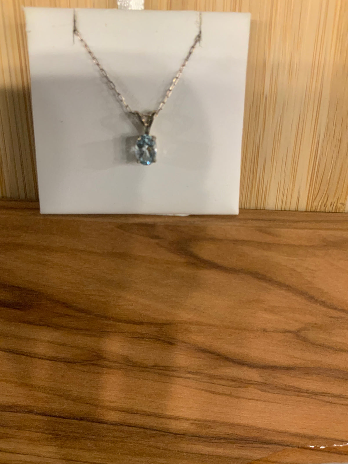 Necklace SS/Oval Blue Topaz