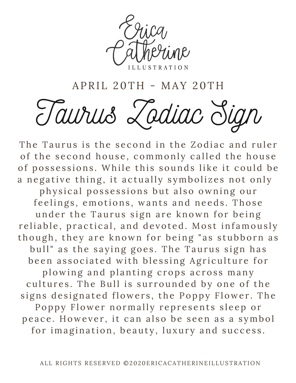 Taurus Zodiac Sign Print