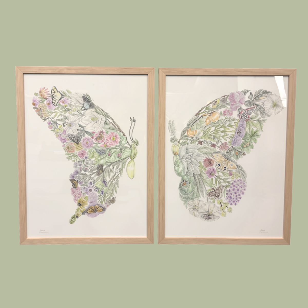 The Flight of Dusk and Dawn Original Artwork Diptych
