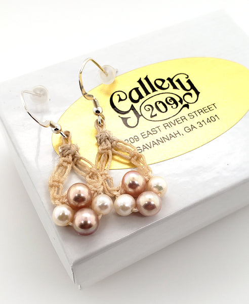 natural fiber earrings by Randee Powell