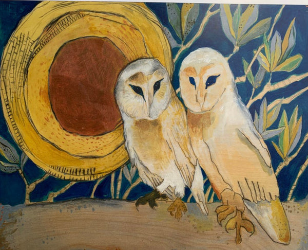 Copper Moon Barn Owls by Rebecca Sipper Gallery 209