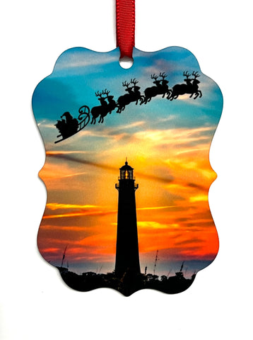 Tybee Island Lighthouse Christmas Ornament by Casey Jones Gallery 209