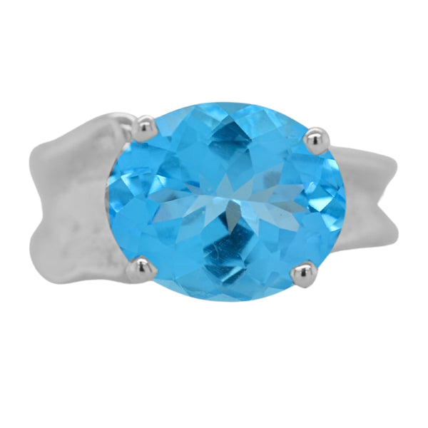 Swiss Blue Topaz Sunlit Path Ring