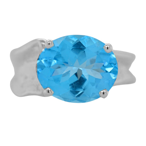 Swiss Blue Topaz Sunlit Path Ring