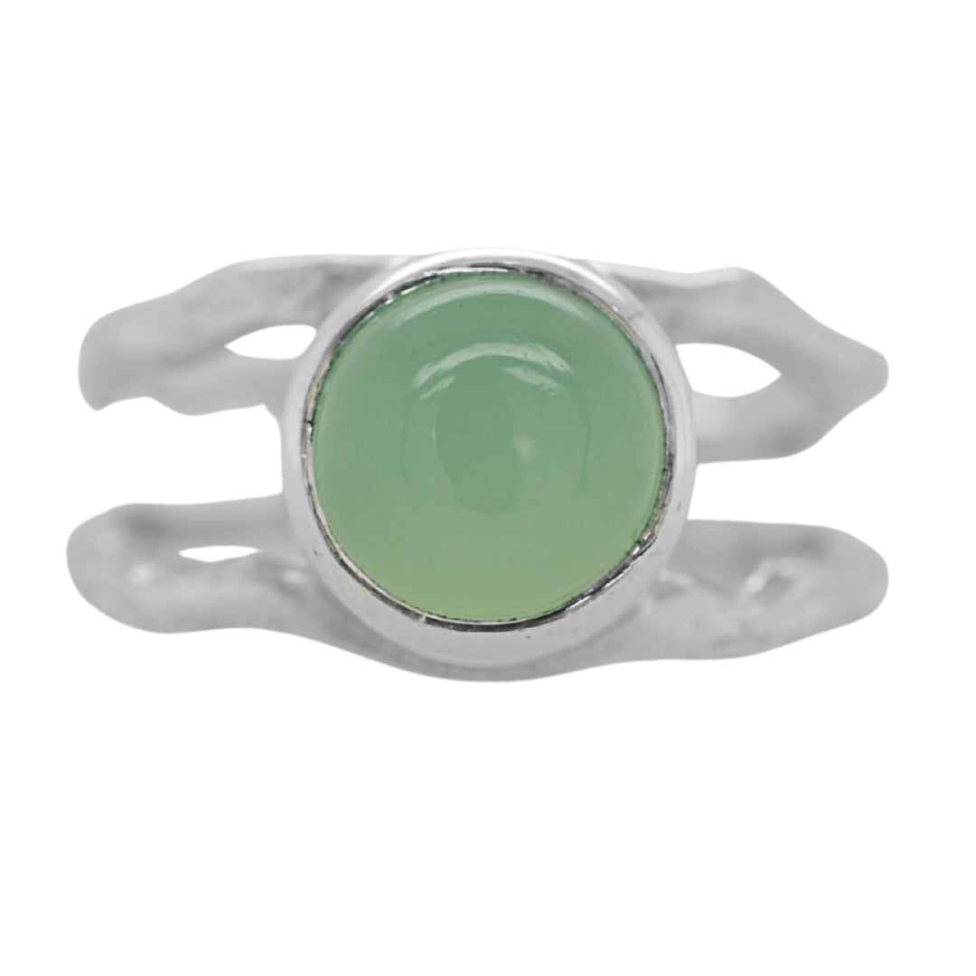 Peru Chalcedony Double Dandelion Ring