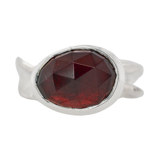 Garnet Freeform Ripple Ring