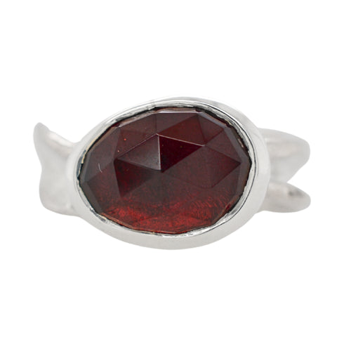 Garnet Freeform Ripple Ring