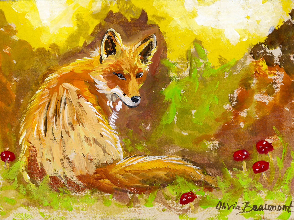 Amber Light Fox Print