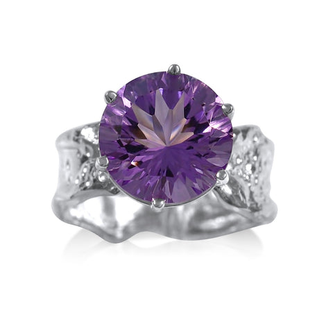 Amethyst Lily Burst Ring