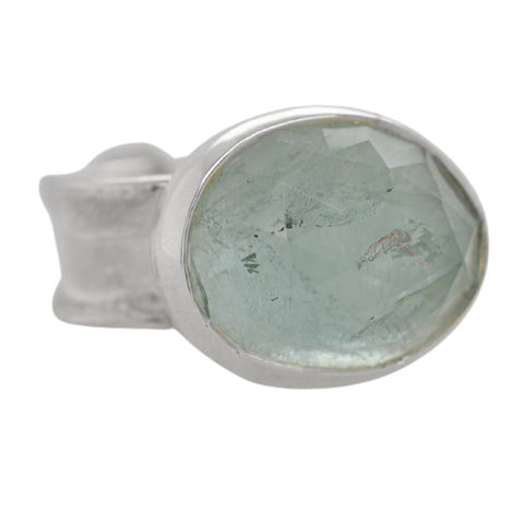Aquamarine Freeform Ripple Ring