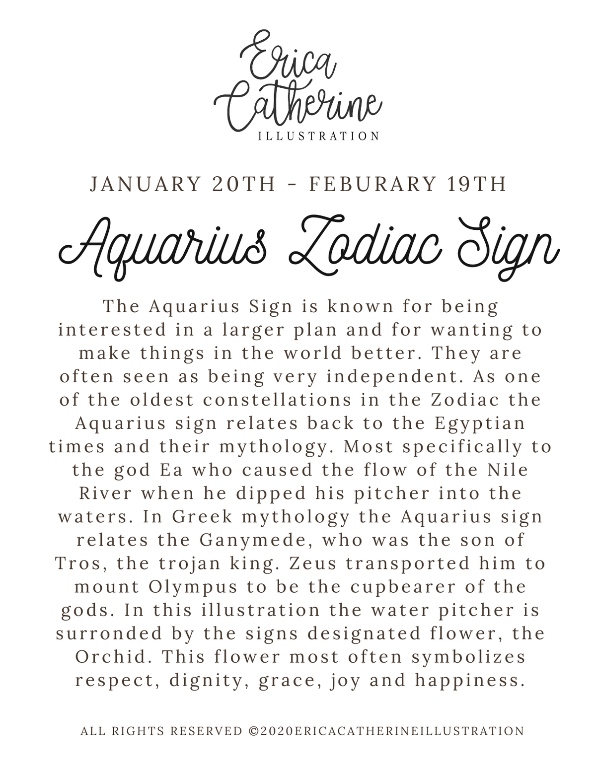 Aquarius Zodiac Sign Print