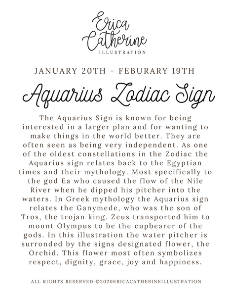 Aquarius Zodiac Sign Print