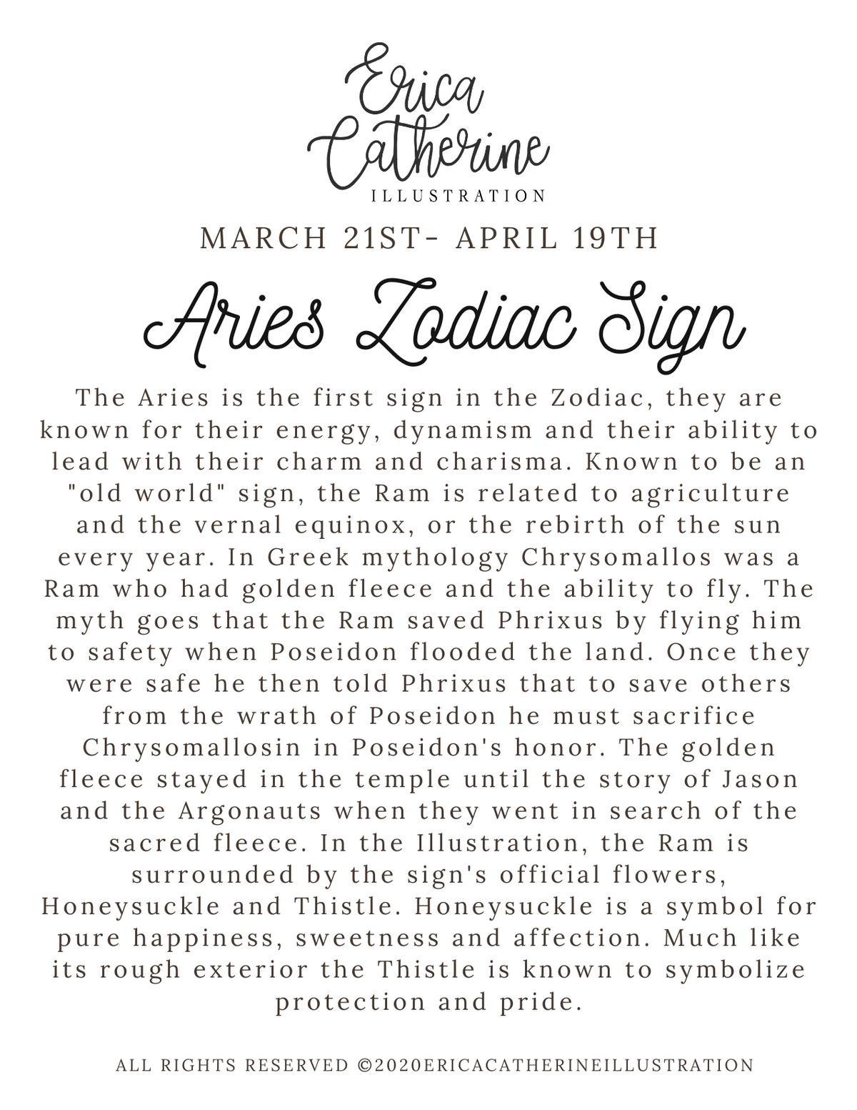 Aries Zodiac Sign Print