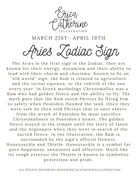 Aries Zodiac Sign Print