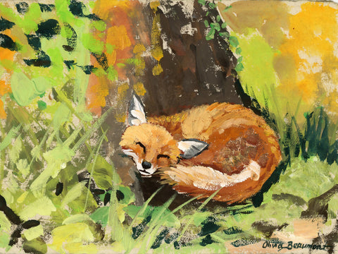 Auburn Dreamer Sleeping Fox Print