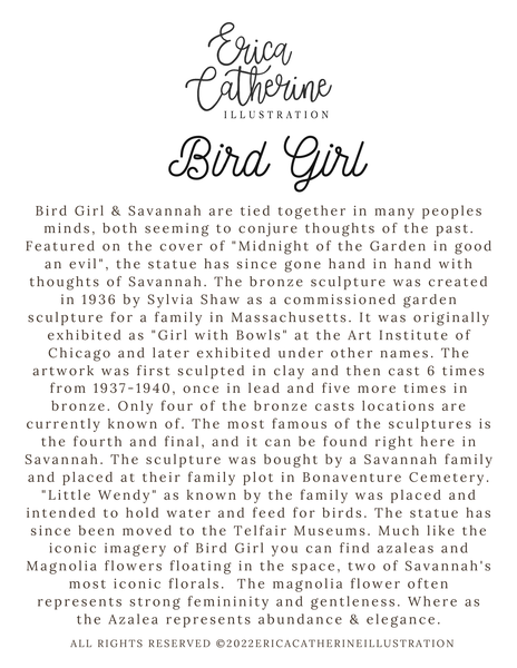 Bird Girl Art Print by Erica Catherine Gallery 209