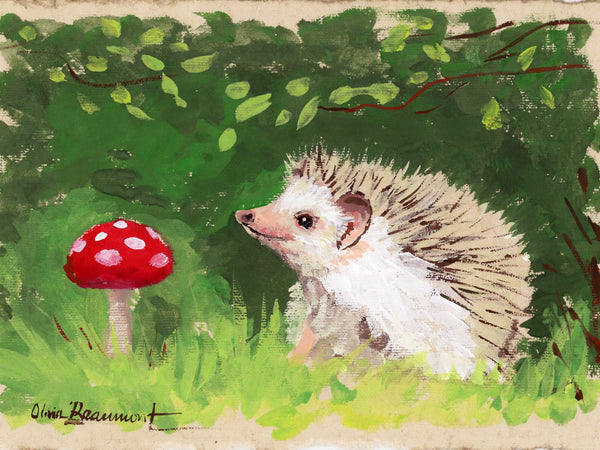 Bumbling Along Hedgehog Print