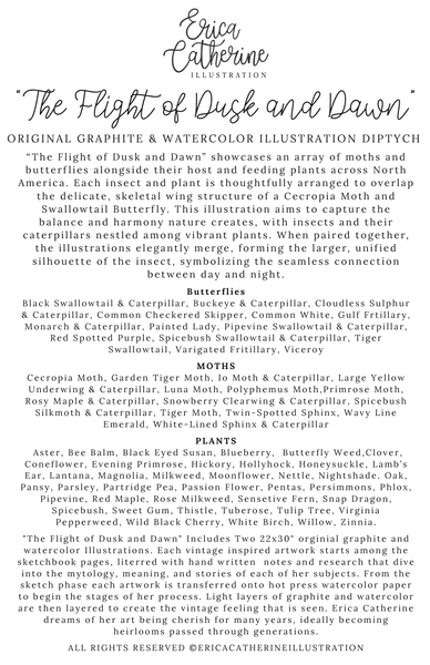 The Flight of Dusk and Dawn Original Artwork Diptych