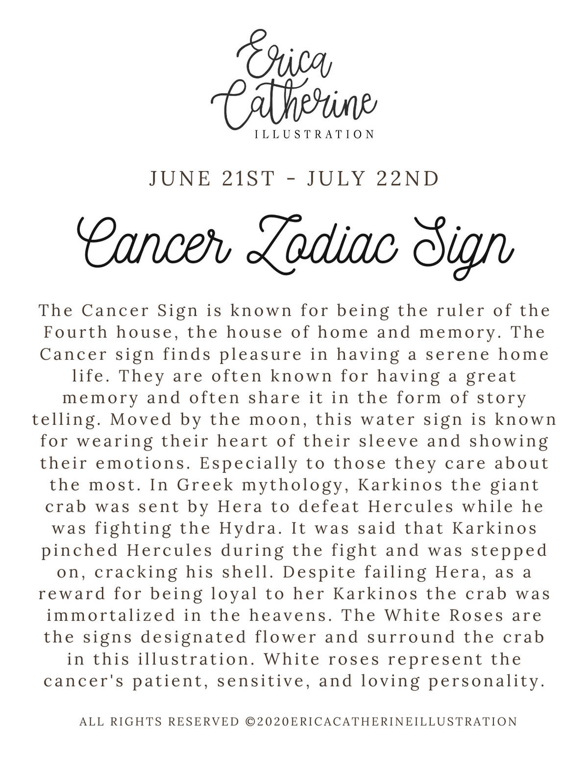 Cancer Zodiac Sign Print