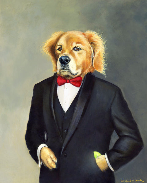 Captain Golden Retriever Print
