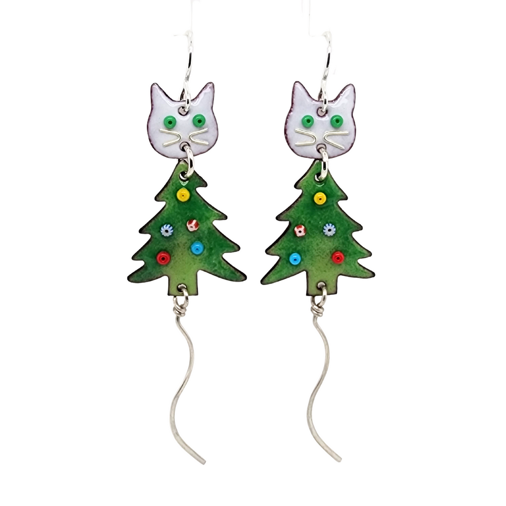 Cat-Mas Tree Earrings