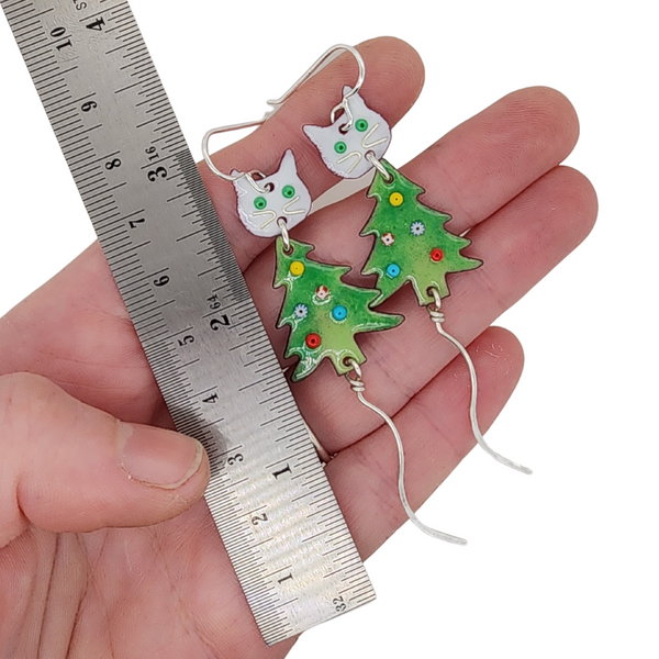 Cat-Mas Tree Earrings