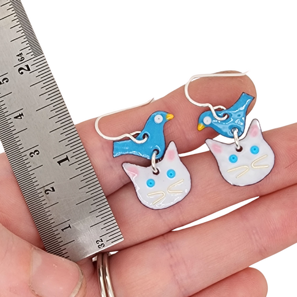 Cat Bird Earrings