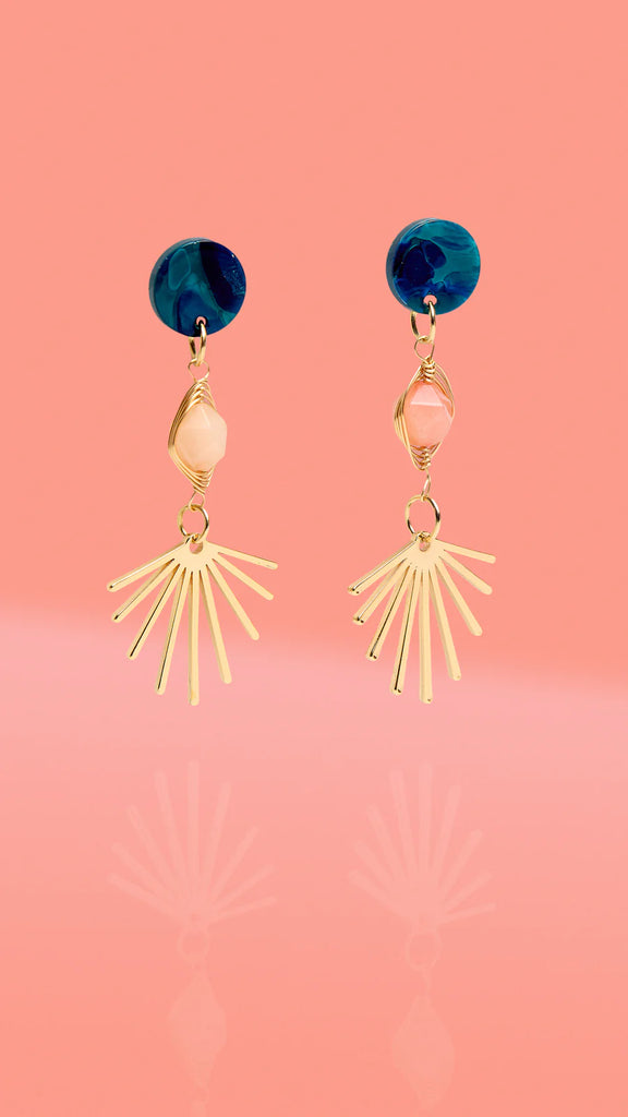 Celestial Midnight Bloom Three Tier Dangles