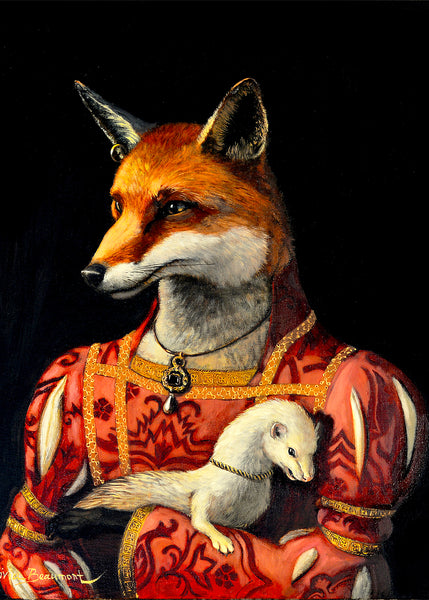 Cerise the Grand Fox and Ermine Print