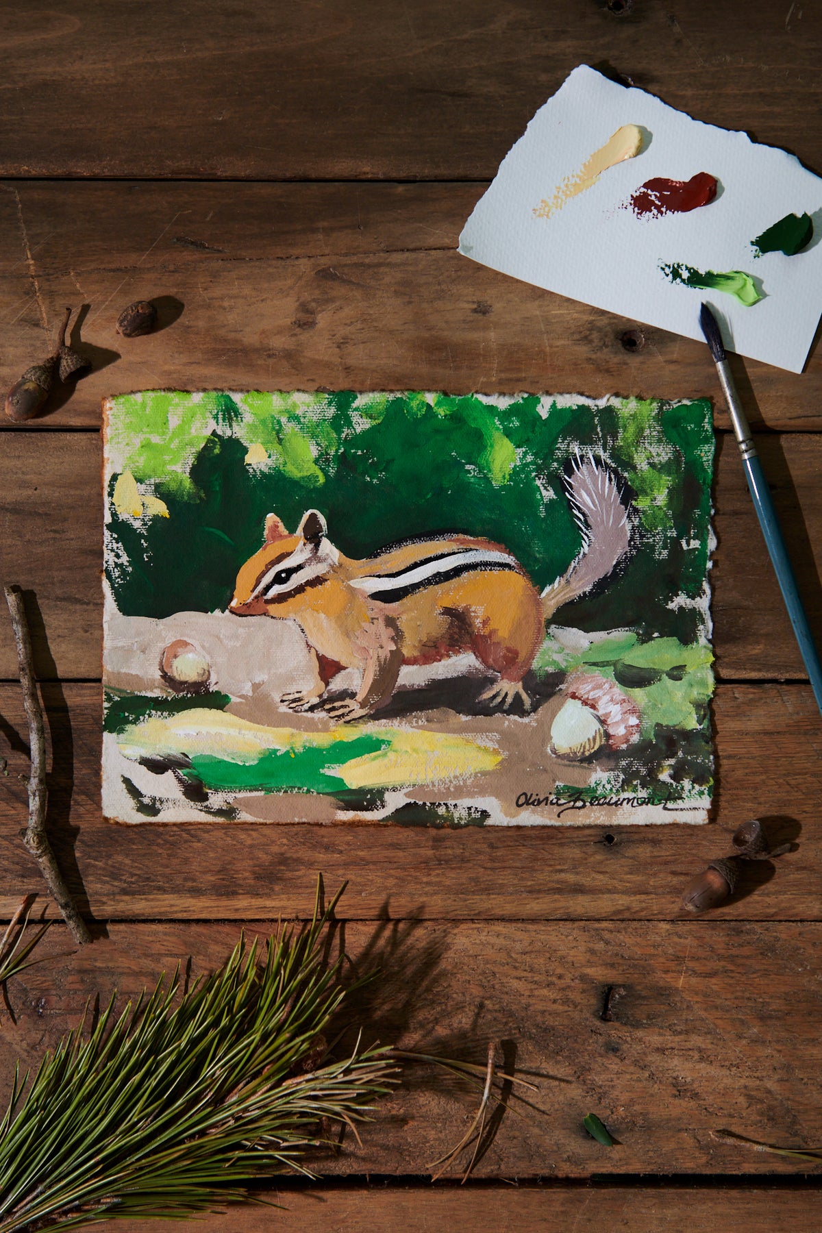 Chippy Business Original Gouache Painting