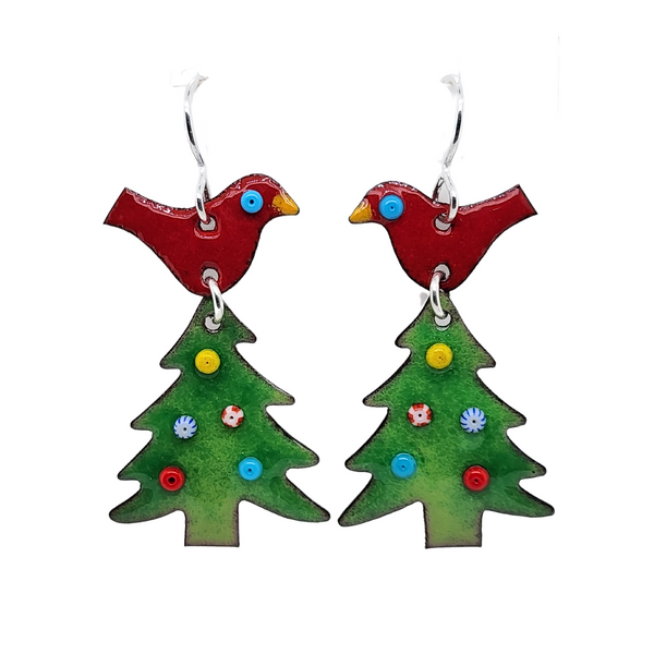Christmas Tree with Red Birds