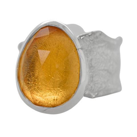 Citrine Freeform Ripple Ring