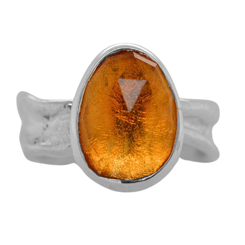 Citrine Freeform Ripple Ring
