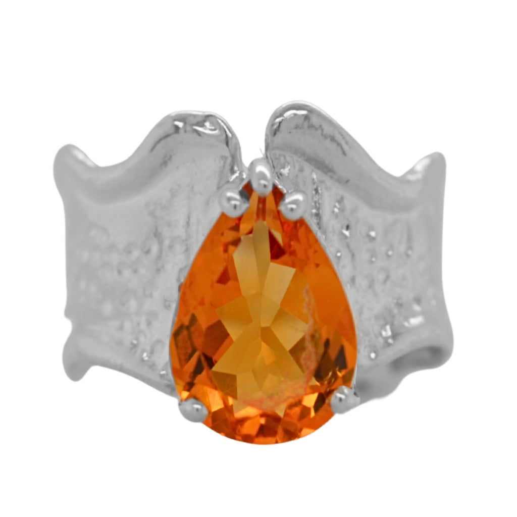 Citrine Rosebud Ring