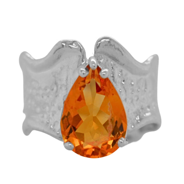 Citrine Rosebud Ring