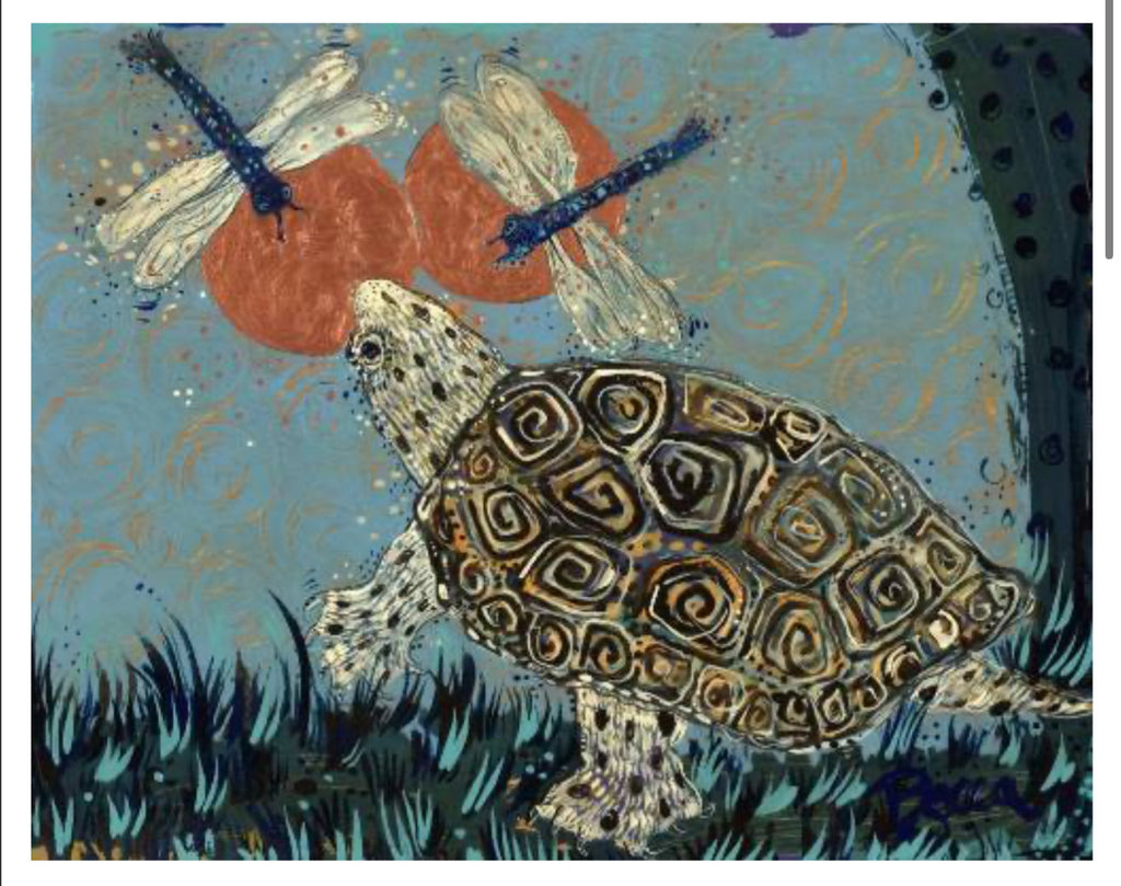 Copper Moon Turtle Dragonfly Whisper