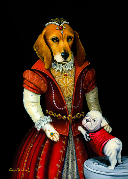 Daisy & Baby UGA Beagle and Bulldog Print