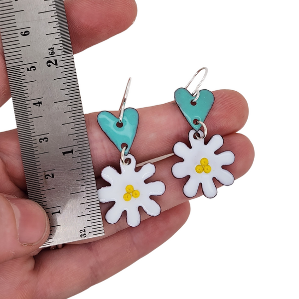 heart and flower earrings by Kathryn Riechert