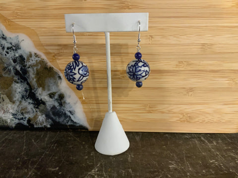 Earrings Lapis, sterling