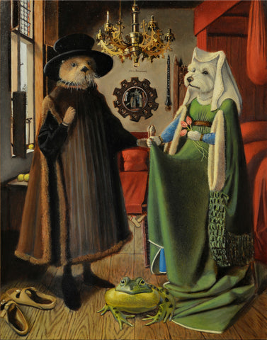 Flemish Marriage Otter and Westie Print