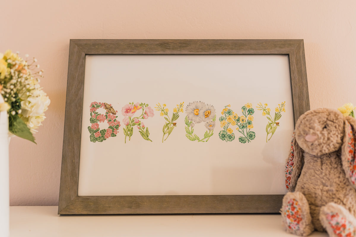 Floral Custom Name Print
