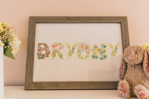 Floral Custom Name Print