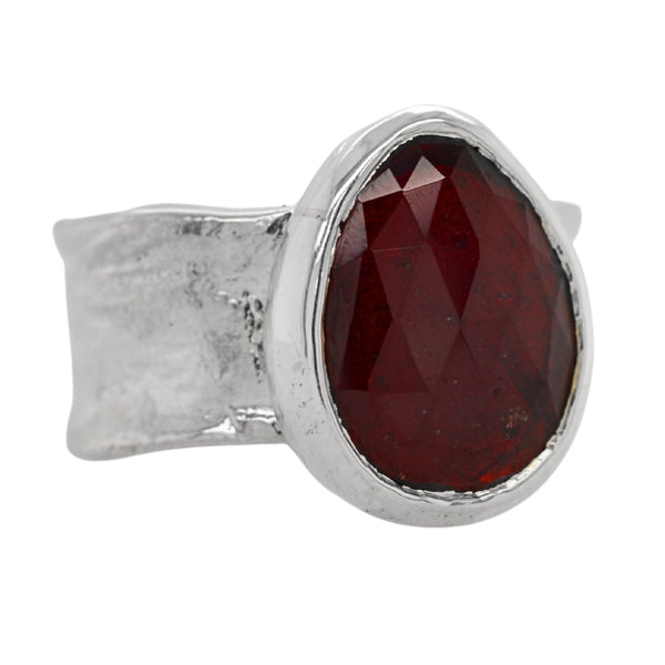 Garnet Freeform Ripple Ring