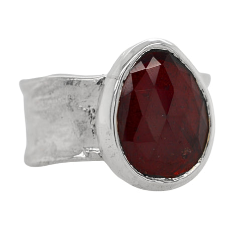 Garnet Freeform Ripple Ring
