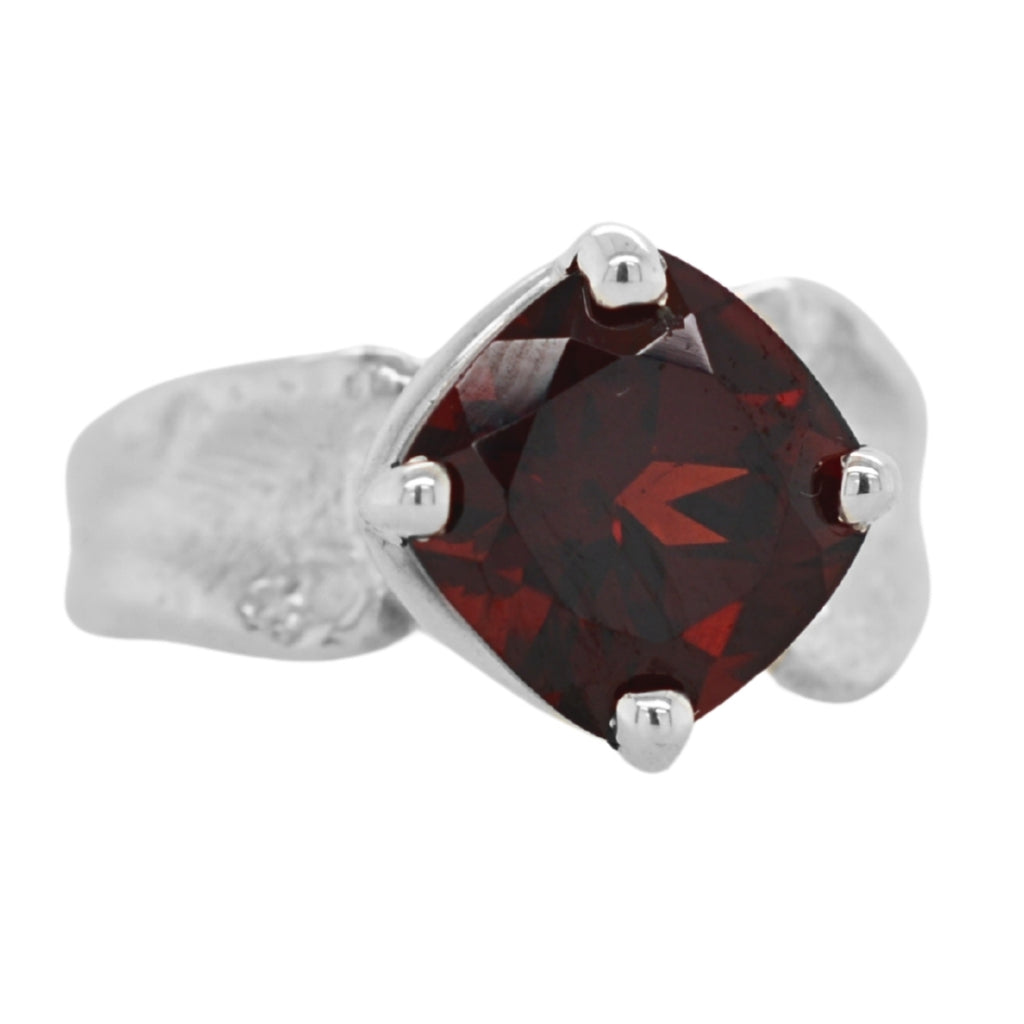 Garnet Orchid Ring