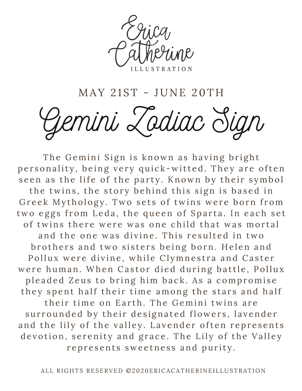 Gemini Zodiac Sign Print