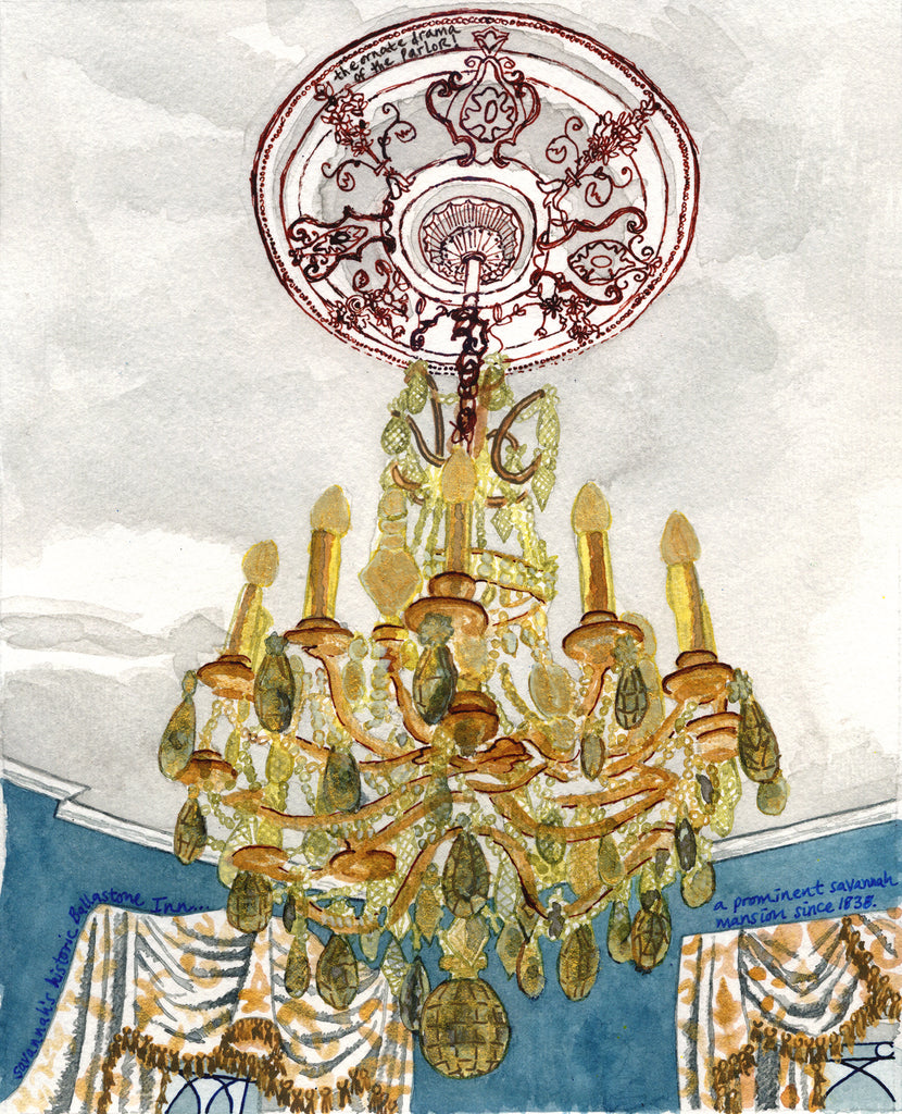 Glitzy Chandelier, Ballastone Inn