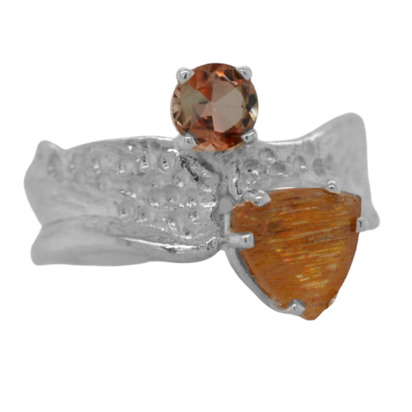 Golden Moonstone Ripple Ring